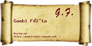Gaebl Fáta névjegykártya
